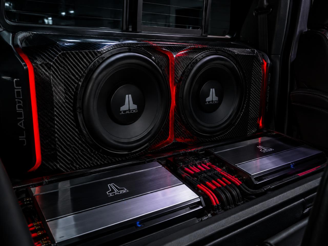 Illustrative custom subwoofer and amplifier install